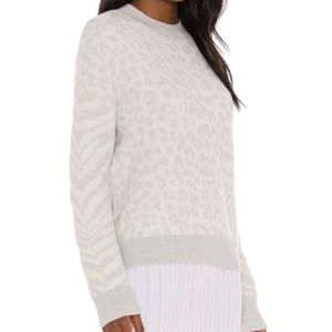 RAILS Lana ivory grey mixed animal sweater